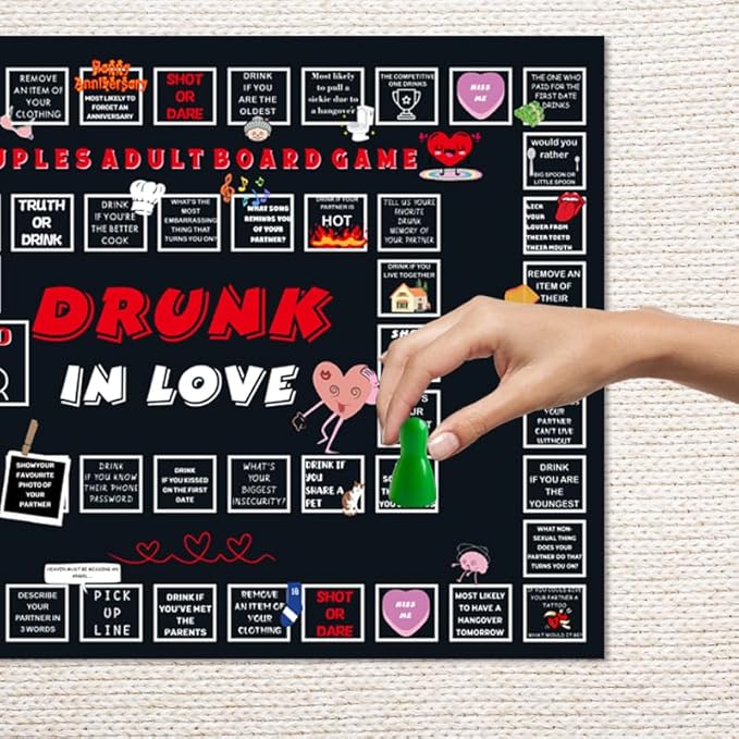 Adultopoly Board Game for Couples - Fun Date Night Card Game with Props, Adult Party Game for 2+ Players, Perfect for Couples Game Night (Modern)