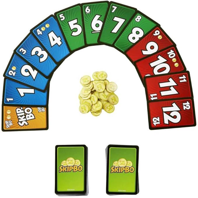 Mattel Games Skip-Bo Masters Card Game for Family, Travel and Game Night, 2 to 6 Players