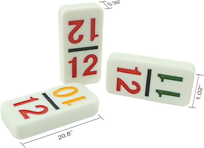 Mexican Train Number Dominoes Set Double 12 Dominoes 91 Tiles Games with Leather Box, Number Dominoes Set for Kids Adults and Family…