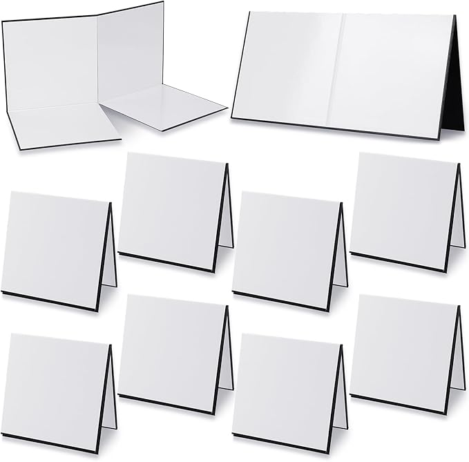Zhanmai 10 Pcs Blank Game Board Quad Fold Dry Erase Make Your Own Game Board Folding Cardboard for School Classroom DIY Game Entertainment Activities, 18 x 18 Inches