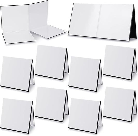 Zhanmai 10 Pcs Blank Game Board Quad Fold Dry Erase Make Your Own Game Board Folding Cardboard for School Classroom DIY Game Entertainment Activities, 18 x 18 Inches