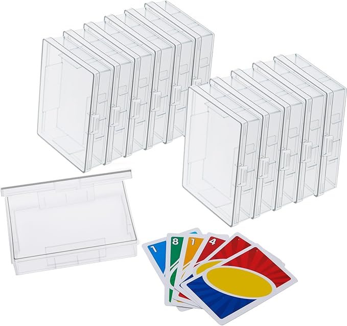 Skylety 24 Pieces Playing Card Case Holder Playing Card Box Game Organizers and Storage Containers Deck, Snaps Closed for Travel and Restaurant