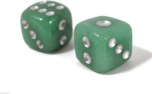 Natural Hand Carved Gemstone Dices, 15mm/0.59in, 6 Sided, Aventurine