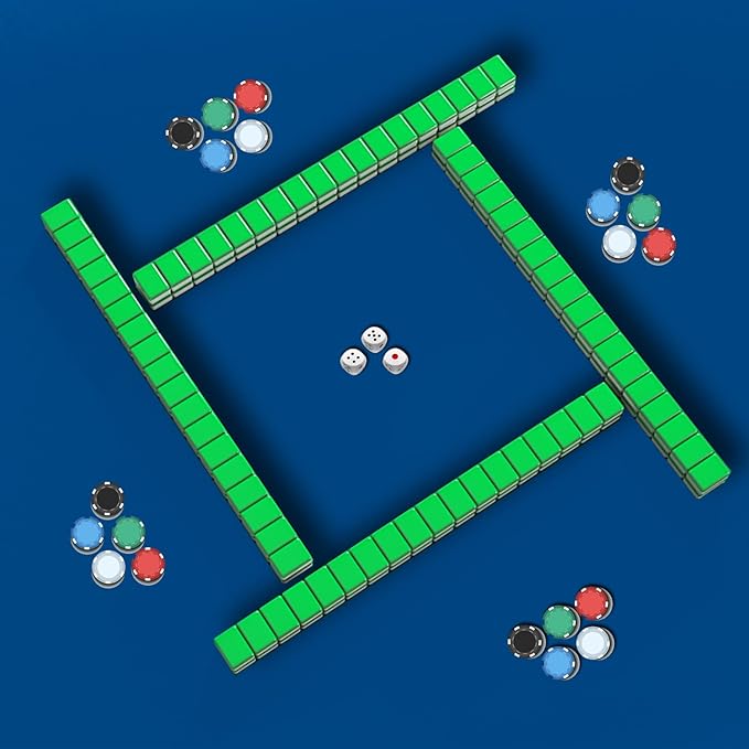 GSE Games & Sports Expert 32 x 32 Inches Rubber Anti-Slip Playmat, Mahjong, Dominoes, Poker Cards and Board Games Tabletop Cover Mat with Carrying Bag (Blue)
