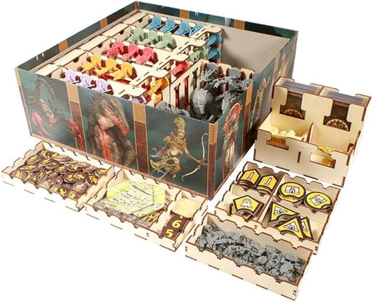 The Broken Token Game Organizer - Ankh: Gods of Egypt Compatible Game Organizer, Wooden Storage Box for Tabletop Games