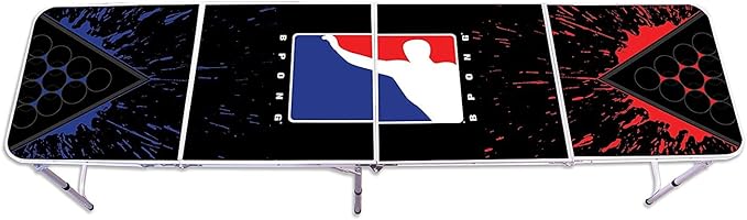 Official Beer Pong/Tailgate Table, Splatter Edition - World Series of Beer Pong (WSOBP), 8-ft Foldable/Portable
