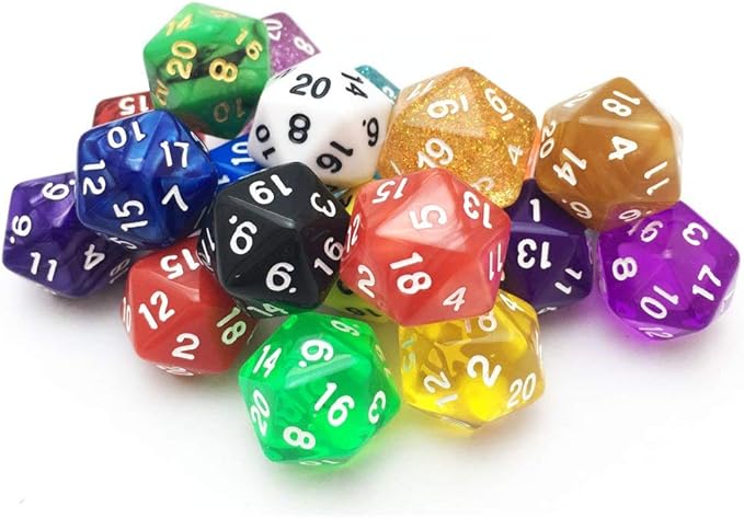 SmartDealsPro 10-Pack 20 Sided Dice D20 Polyhedral Dice for DND RPG MTG Table Game (Mix Color)