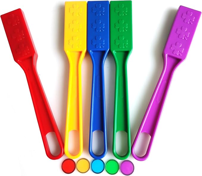 SEETOOOGAMES Magnetic Wand Bingo Chip Set - 500 Metal Chips with 5 Pack Magnet Wands for Classroom, Science Learning, Counting, Family Game Night Activities