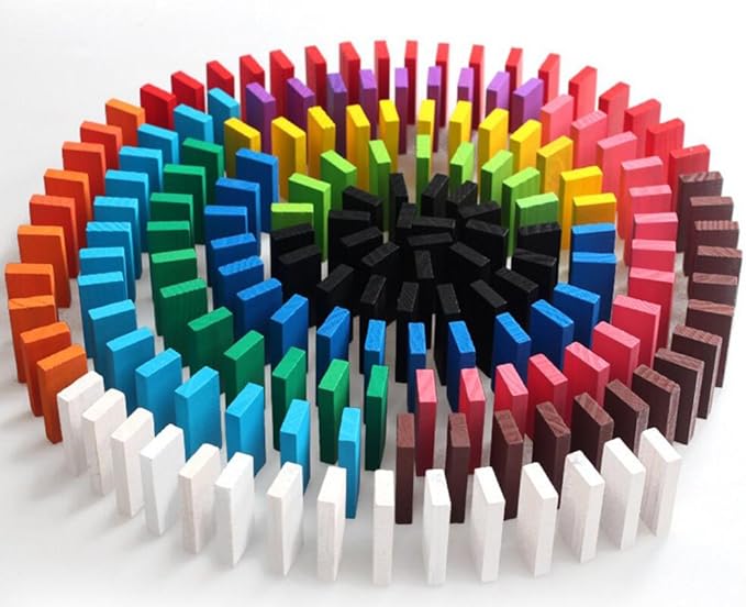 120pcs Wooden Dominos Blocks Set, Kids Game Educational Play Toy, Domino Racing Toy Game (120PCS)