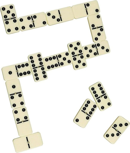 Dominoes Set | Double 6 Jumbo Dot with Reusable Case - Board Game for Familiy Entertainment, Adults and Kids Aged 8+