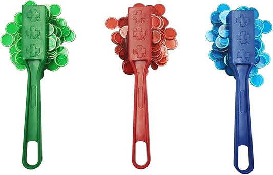 SEETOOOGAMES Magnetic Wand Bingo Chip Set - 300 Metal Chips with 3 Pack Magnet Wands for Classroom, Science Learning, Counting, Family Game Night Activities