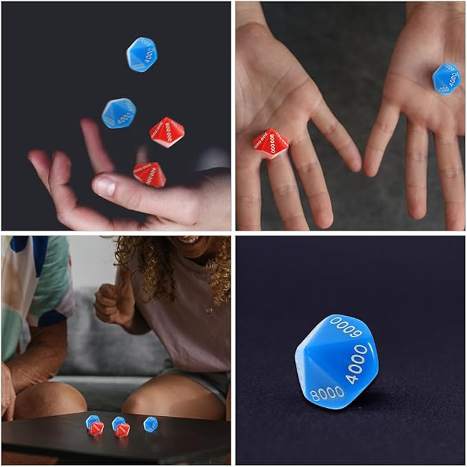 24 Pcs Multi-Sided Game Dice Set, Large Portable Dice for Party Games, Assorted Colors, 0.86 * 0.86 * 3.14 Inch, Plastic, Mini Dice for Board Games and Party Props