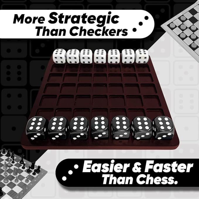 Dittle™️- Dice Battle | 2 Player Dice Games for Adults | Adult Board Games for 2 Players | Best Two Player Game for Adults | Two Person Wooden Coffee Table Fun | Bar Game for Adult Indoor Tabletop