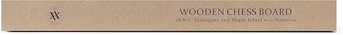 A&A 18.875" Professional Wooden Tournament Chess Board/Mahogany & Maple Inlaid / 2.0" Squares w/o Notation