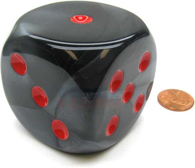 Black Velvet Die with Red Pips D6 50mm (1.97in) Pack of 1 Chessex