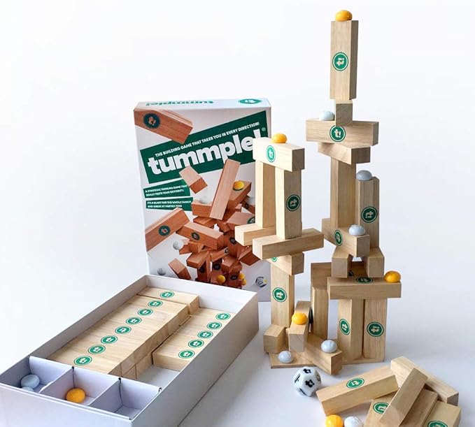 Wooden Block Stacking Tower Game – Fun Party Game & Family Board Game for Kids, Teens, & Adults – STEM Educational Game