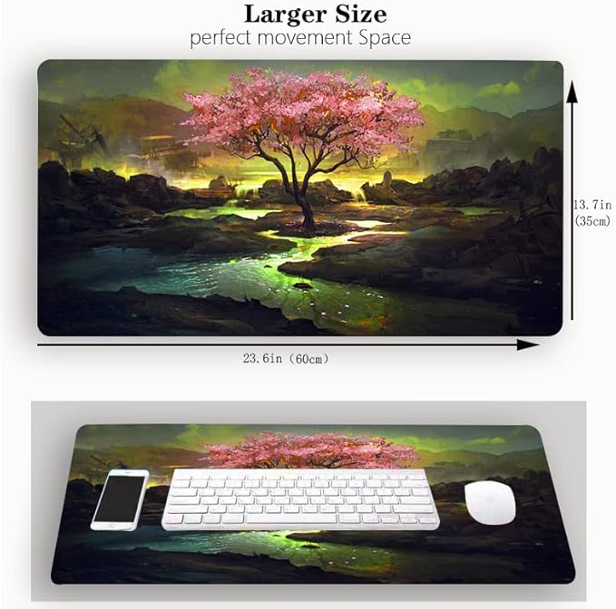 MTG Playmat, Game Play Mat for MTG TCG 24 x 14 inches Trading Card Inked Game Playmats with Storage Bag Smooth Rubber Surface Battle Game