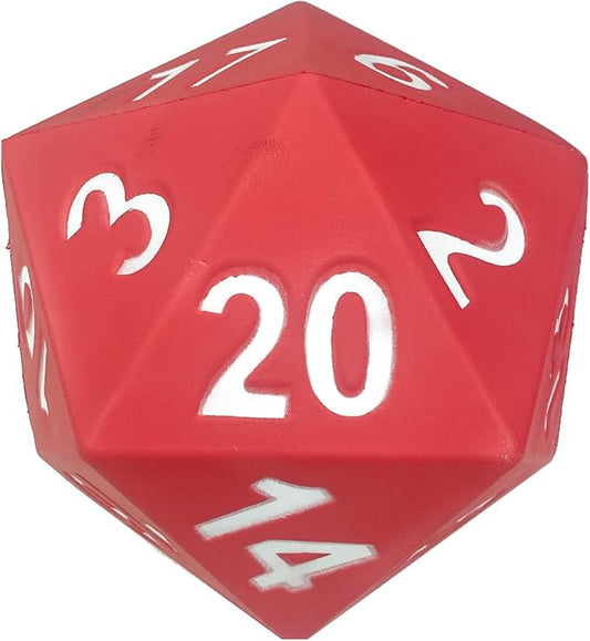 KESS Giant D20 Foam Dice: Oversized 20-Sided Dice for RPG and Collectors - 7 Vibrant Colors, Perfect for Outdoor Fun in Backyard, Pool, Beach. Ages 6+ (Red)