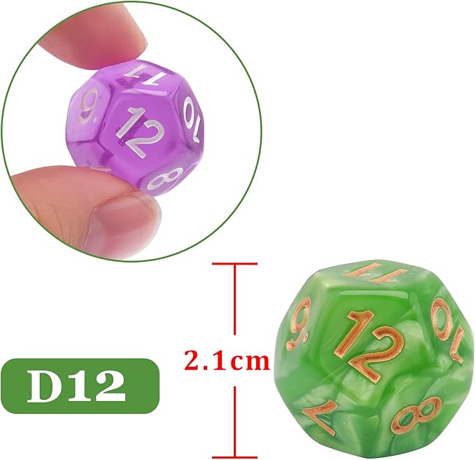 AUSTOR 70 Pieces 12 Sided Dice Mixed Color Polyhedral Dice Set 12 Sides Dices Assortment with a Black Velvet Storage Bag for DND RPG MTG Table Games