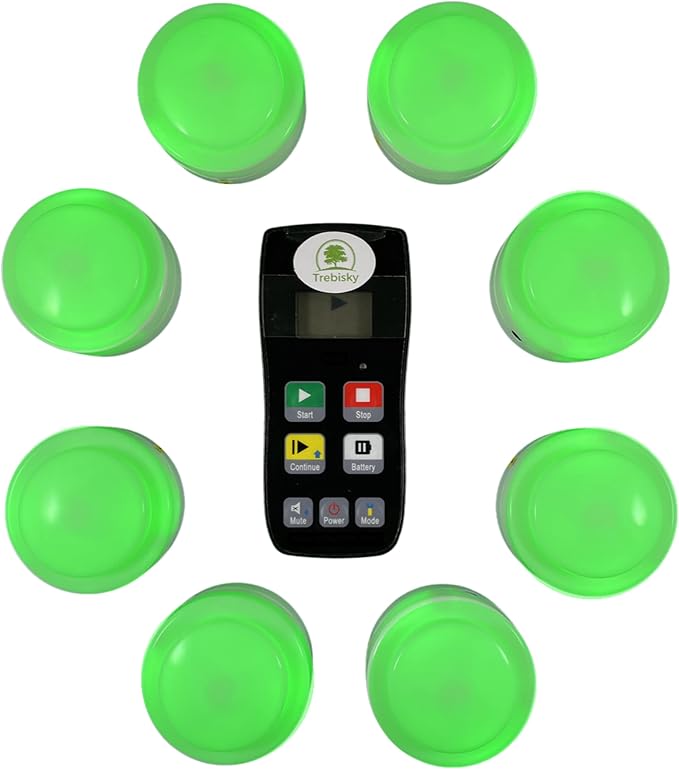Trebisky Wireless Buzzer System for Game Show 8 Players Jeopardy Quiz Bowl Answer Buzzer w/ Light, Sound for Classroom Educational Learning Family Feud Adult Trivia Game Night Lockout,Back to School