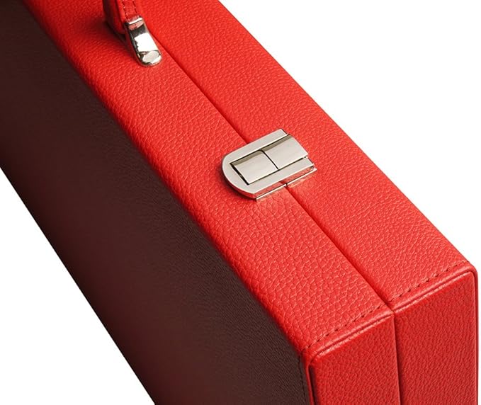 19-inch Premium Backgammon Set - Large Size - Red Board