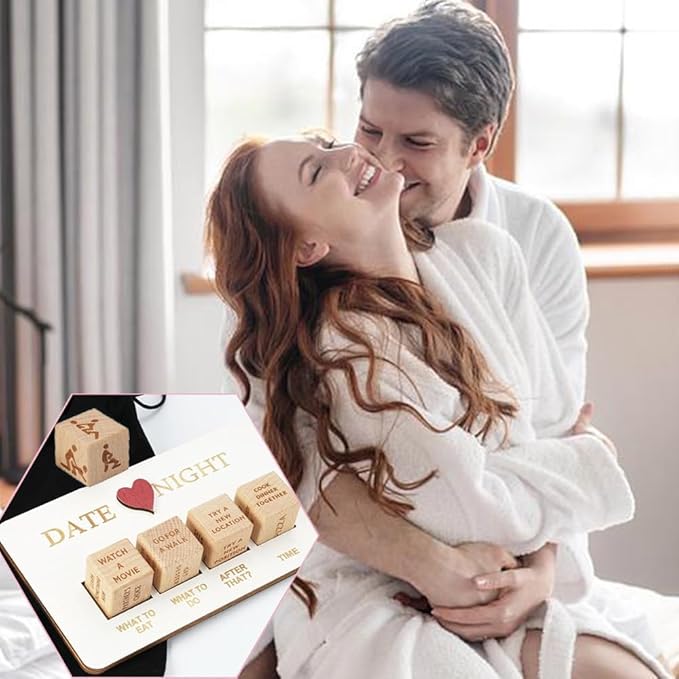 Date Night Dice for Couple Funny Romantic Game Board for Date Night Ideas for Adult Food Decision Dice Portable Game for Valentine's Day Anniversary Birthdays Gifts for Boyfriend Girlfriend Him Her