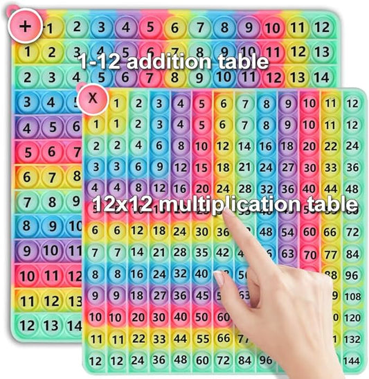 12x12 Multiplication Tables Addition Tables Double-Sided Multiplication Addition Number Learning Tools, Fidget Toys, Fidget Games Create a Variety of Math Operations for teachersr