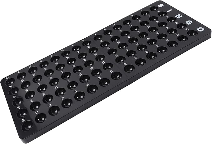 GSE Games & Sports Expert Bingo Master Board for 7/8" Balls, Black Bingo Calling Board for Parties, Large Groups, Family Game Nights