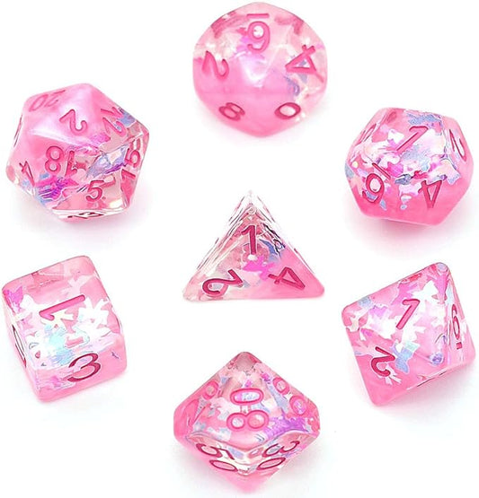 UDIXI Polyhedral DND Dice Set, D&D Dice Pink Dice Compatible Dungeons and Dragons Role Playing Game,Board Games, d and d Dice Set