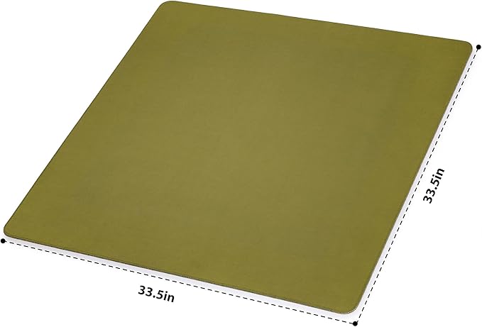 Yellow Mountain Imports Table Cover for Mahjong, Poker, Card Games, Board Games, Tile Game, and Dominoes - Green, 33.5 Inches - Roll-up Gaming Mat with Carrying Bag