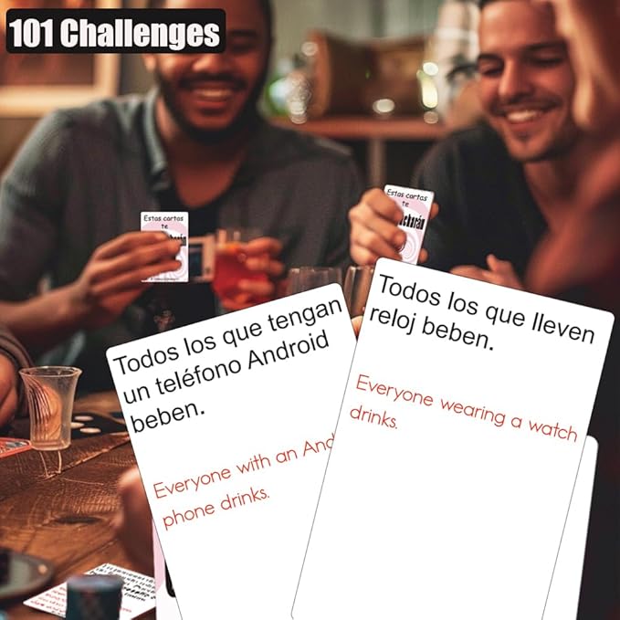 1step2dream Spanish Drinking Card Game Party Games | Bilingual Fun Alcohol Card Games for Adults | Exciting Board Game for Nights & Parties