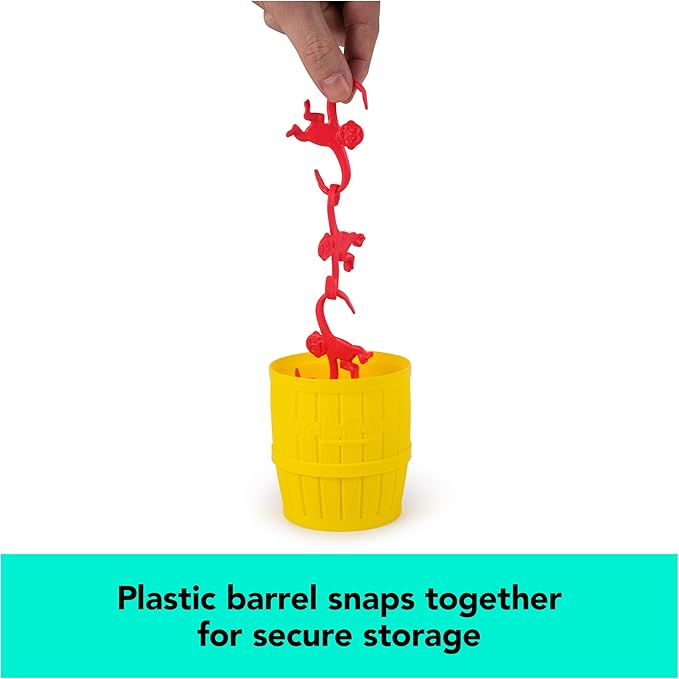 Spin Master Games, Barrel of Monkeys, Retro Linking Fun for Preschoolers, Family Games, 1 & Up Players, for Ages 3 & Up