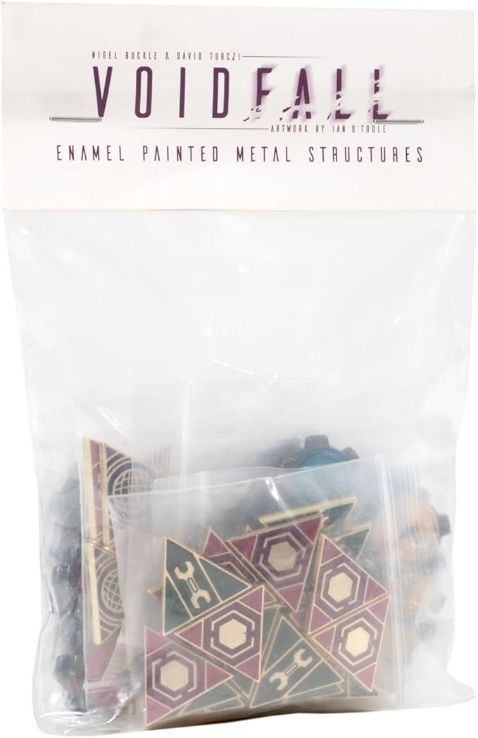Games Voidfall - Enamel Painted Metal Structures | 72 Premium Double-Sided Metal Tokens for Installations & Guilds | Upgrade for Base Game