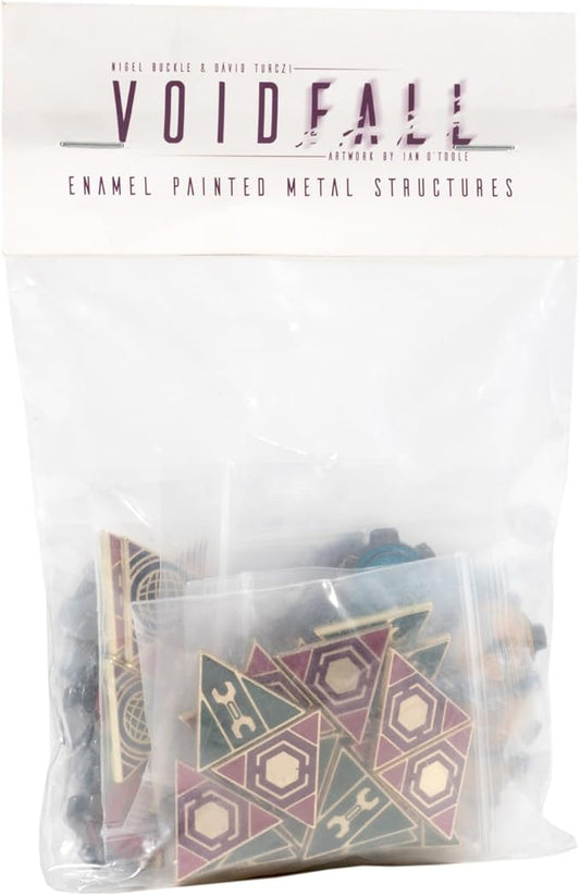 Games Voidfall - Enamel Painted Metal Structures | 72 Premium Double-Sided Metal Tokens for Installations & Guilds | Upgrade for Base Game