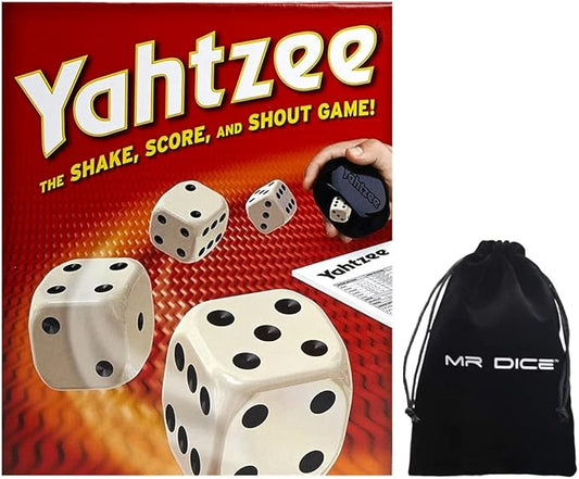 Mr Dice Classic Yahtzee Game - Card Board Games for Family Night Bundle Drawstring Bag