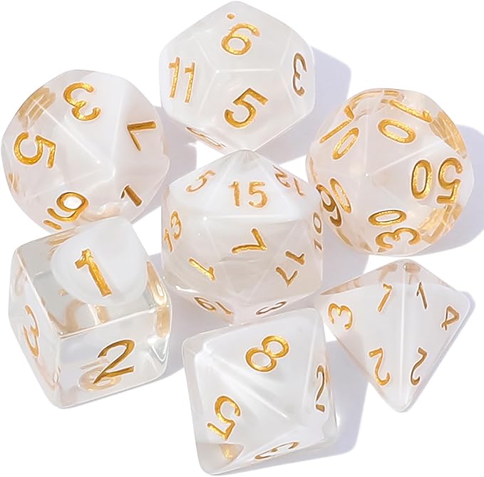 CiaraQ DND Polyhedral Dice Set with a Black Dice Bag for D&D RPG MTG Role Playing Table Games