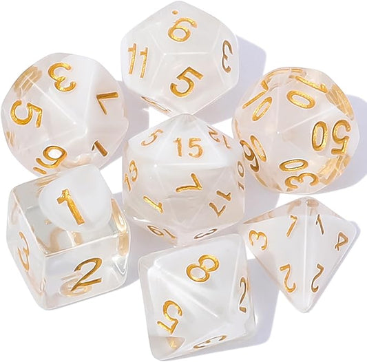 CiaraQ DND Polyhedral Dice Set with a Black Dice Bag for D&D RPG MTG Role Playing Table Games