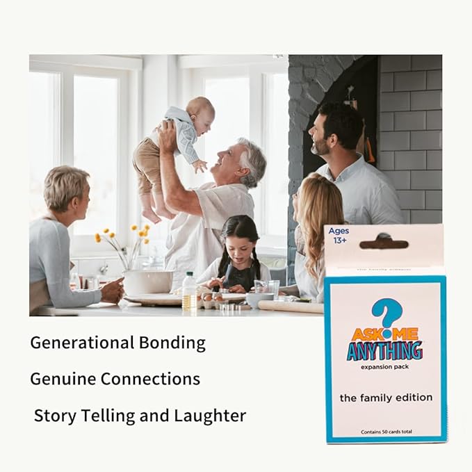 ASKMEANYTHING Family Edition Expansion - Conversation Starter Card Game with 50-Card Expansion Pack
