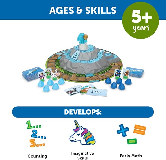 Learning Resources Summit Sums,128 Pieces, Ages 5+, Educational Games, Math Games, Games for Kids