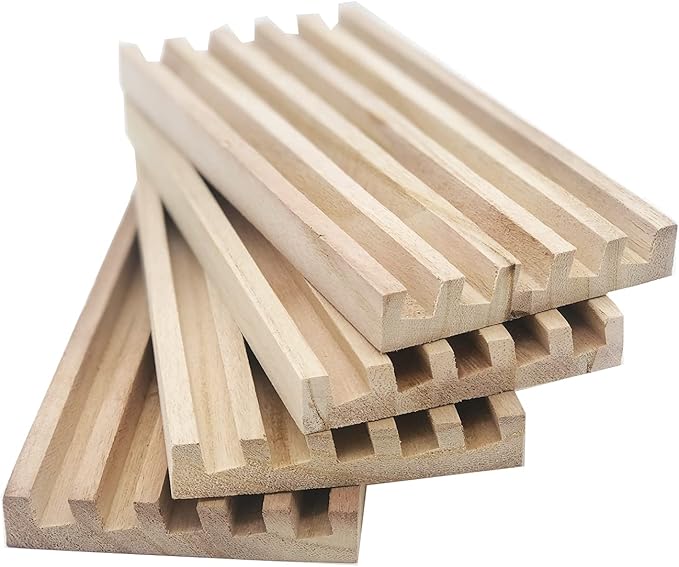 Wooden Domino Trays/Racks Set of 4 Mexican Train Domino Trays/Racks Double 12 Tiles Holders Rack Domino Tiles Holders Domino Wood Holder (4 Wood Domino Organizers)