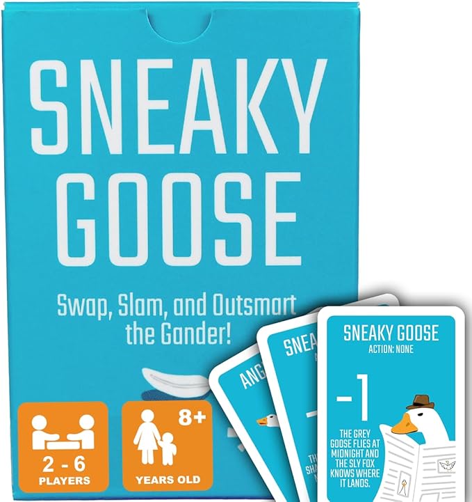 Sneaky Goose - Family Fun Strategy Card Game for Kids, Teens & Adults | Quick Thinking & Memory Game | Addictive and Entertaining | 2-5 Players | Age 8+