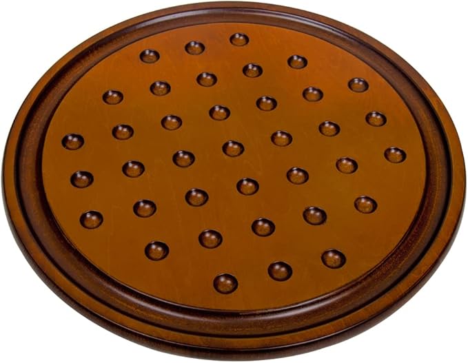 Arolly 15.7 Inch Handcrafted Solitaire Board Game Set with 36 Natural Assorted Marbles Mahogany Wooden Finish Authentic Handmade Boards for Adults on Any Occasion