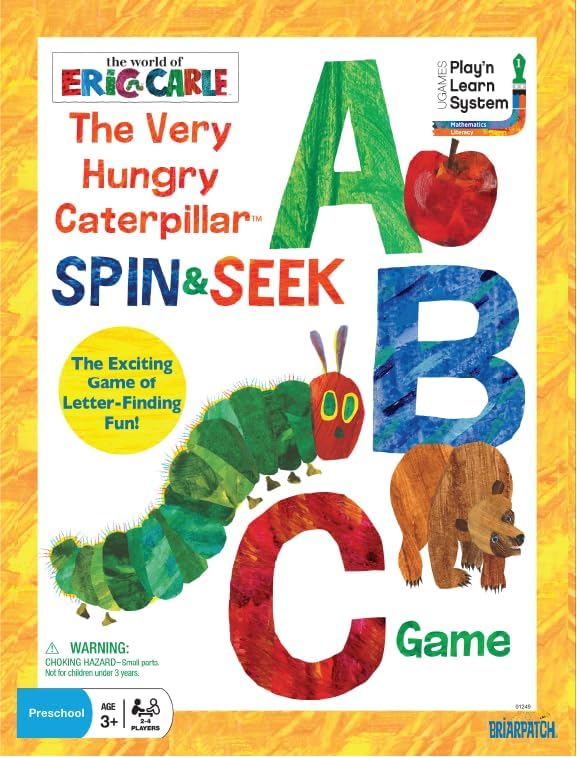 Briarpatch, The Very Hungry Caterpillar Spin & Seek ABC Game, Based On Board Books By Eric Carle, Preschool Learning For Kids