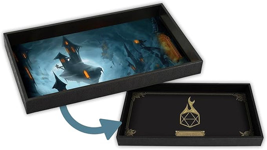 Forged Dice Co. Dice Tray 14" - Reversible Dice Rolling Mat - Compatible with Board Games and Tabletop RPGs Like Dungeons and Dragons Pathfinder Roleplaying Games - Realm of Mist