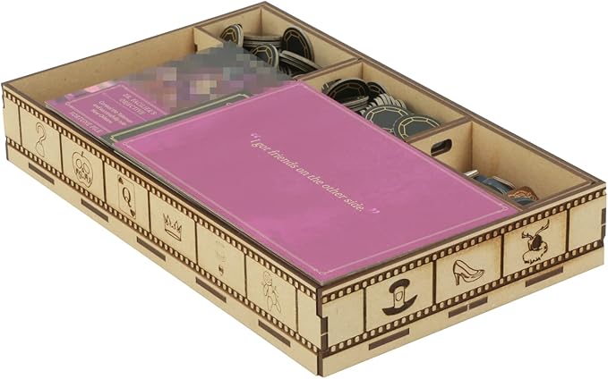 The Broken Token Game Organizer Compatible with Villainous Expansions - Wooden Game Organizing Box with Multiple Trays