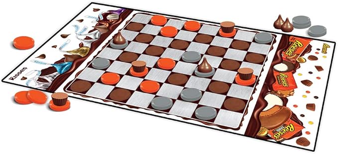 MasterPieces Family Game - Hershey - Kisses vs. Reese's Checkers - Officially Licensed Board Game for Kids & Adults