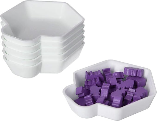 Feldherr Shell Expansion Pack - 6 Coloured Bowls for the Board Game Table for Sorting Tokens, Markers, Meeples, Game Accessories and Small Parts, Colour: White