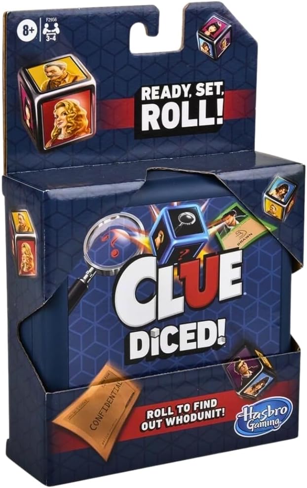Hasbro Gaming Clue Diced Game, Easy to Learn Game, Quick Game, Portable Travel Game, Travel Game, Family Board Game, Fast Game for Kids Ages 8 and Up