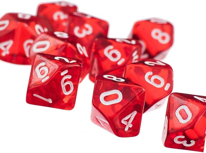 60PCS Polyhedral Dice D10 Dice Game Dice for RPG MTG DND Dice Table Games Board Game (Color 1)