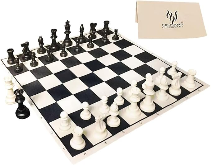 HOLYKING Compact Easy Carry Cloth Chess Set 15.7'' Chess Board, Portable Travel Chess Game Set, Roll Up Combination Beginner Chess Set for Kids and Adults